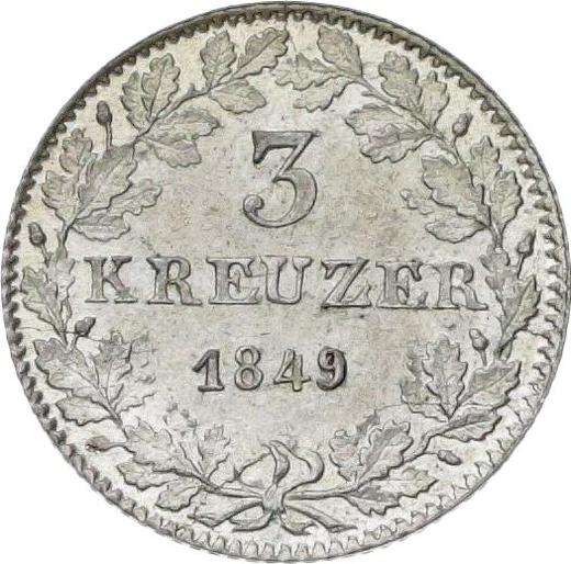 Reverse 3 Kreuzer 1849 - Silver Coin Value - Frankfurt am Main, Free City