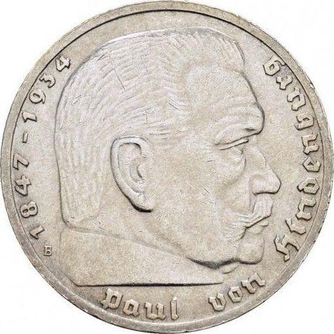 Obverse 5 Reichsmark 1939 B "Type 1936-1939" - Silver Coin Value - Germany, Third Reich