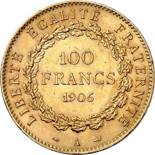 Reverse 100 Francs 1906 A "Type 1878-1914" - Gold Coin Value - France, Third Republic