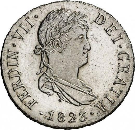 Obverse 2 Reales 1823 M AJ - Silver Coin Value - Spain, Ferdinand VII