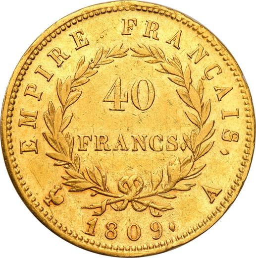 Reverse 40 Francs 1809 A "Type 1809-1813" - Gold Coin Value - France, Napoleon I