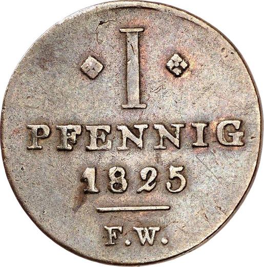 Reverse 1 Pfennig 1825 F.W. -  Coin Value - Waldeck-Pyrmont, George Heinrich