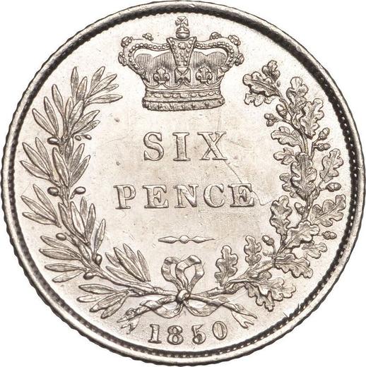 Reverso 6 peniques 1850 - valor de la moneda de plata - Gran Bretaña, Victoria