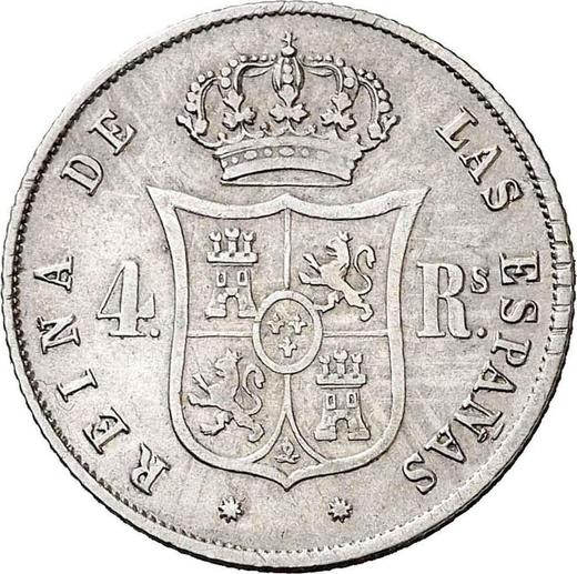 Reverse 4 Reales 1861 8-pointed star - Silver Coin Value - Spain, Isabella II