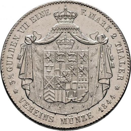 Reverse 2 Thaler 1844 - Silver Coin Value - Nassau, Adolphe