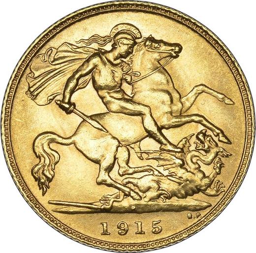 Reverse Half Sovereign 1915 P - Gold Coin Value - Australia, George V