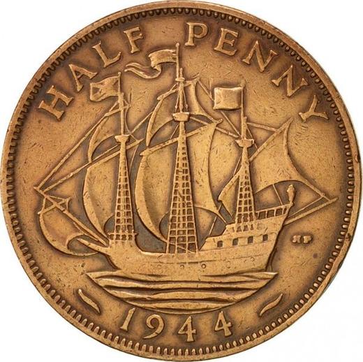 Revers 1/2 Penny 1944 HP - Münze Wert - Großbritannien, Georg VI