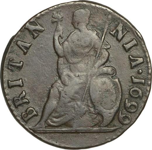 Revers 1 Farthing 1699 Datum in Legende - Münze Wert - Großbritannien, Wilhelm III