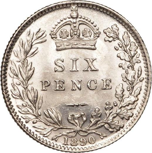 Reverse Sixpence 1890 JEB "Jubilee Head" - Silver Coin Value - United Kingdom, Victoria