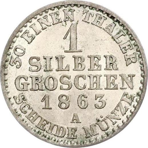 Rewers monety - 1 silbergroschen 1863 A - cena srebrnej monety - Prusy, Wilhelm I