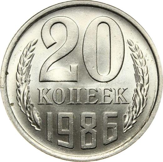 Reverse 20 Kopeks 1986 -  Coin Value - Russia, Soviet Union - USSR