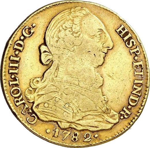 Obverse 4 Escudos 1782 P SF - Gold Coin Value - Colombia, Charles III