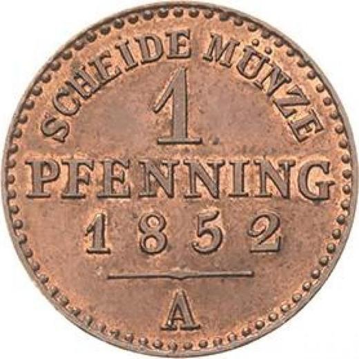 Reverse 1 Pfennig 1852 A - Coin Value - Prussia, Frederick William IV