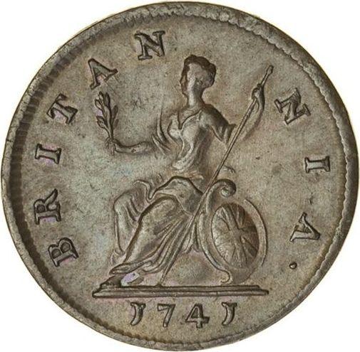 Revers 1 Farthing 1741 "Porträt im Alter" - Münze Wert - Großbritannien, Georg II