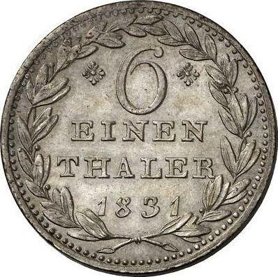 Reverse 1/6 Thaler 1831 - Silver Coin Value - Hesse-Cassel, William II