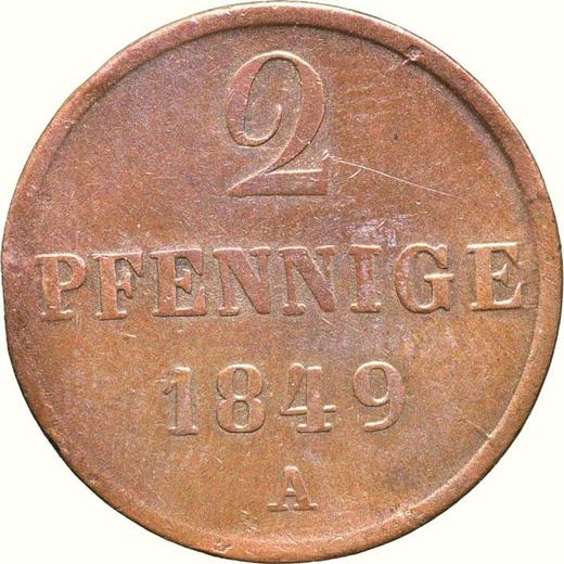 Reverse 2 Pfennig 1849 A -  Coin Value - Hanover, Ernest Augustus