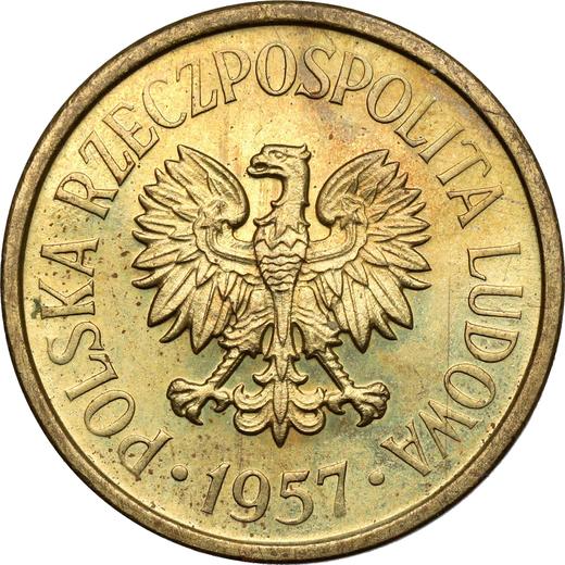 Obverse Pattern 20 Groszy 1957 Brass -  Coin Value - Poland, Peoples Republic