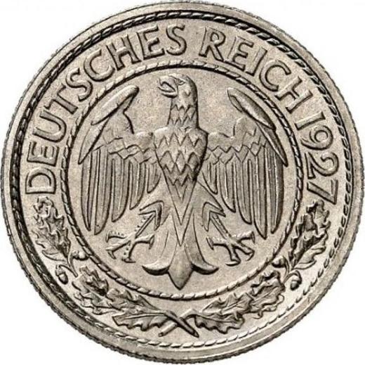 Obverse 50 Reichspfennig 1927 D - Coin Value - Germany, Weimar Republic