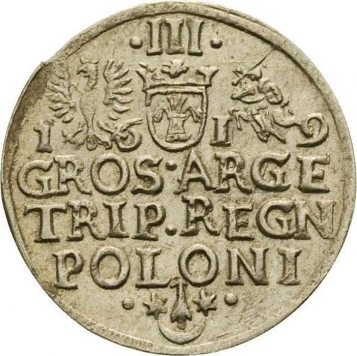 Revers 3 Gröscher 1619 "Krakau Münzstätte" - Silbermünze Wert - Polen, Sigismund III