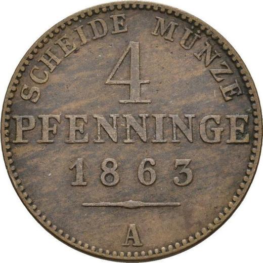 Revers 4 Pfennige 1863 A - Münze Wert - Preußen, Wilhelm I