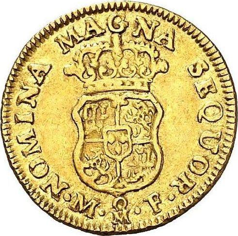 Реверс монеты - 1 эскудо 1753 года Mo MF - цена золотой монеты - Мексика, Фердинанд VI