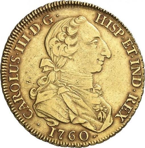 Obverse 8 Escudos 1760 M JP - Gold Coin Value - Spain, Charles III