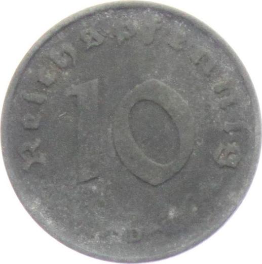 Obverse 10 Reichspfennig 1944 D "Type 1940-1945" -  Coin Value - Germany, Third Reich