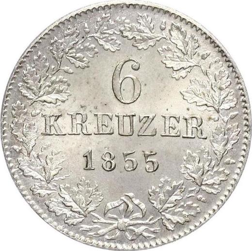 Reverse 6 Kreuzer 1855 - Silver Coin Value - Nassau, Adolphe