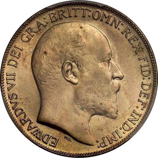 Avers 1 Penny 1909 "Typ 1902-1910" - Münze Wert - Großbritannien, Eduard VII