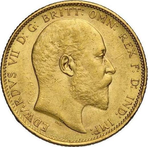 Obverse Sovereign 1907 M - Gold Coin Value - Australia, Edward VII