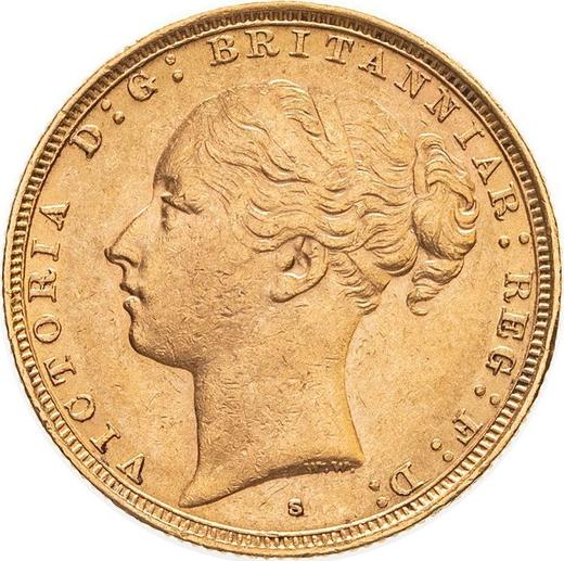 Аверс монеты - Соверен 1882 года S WW "Св. Георгий" - цена золотой монеты - Австралия, Виктория