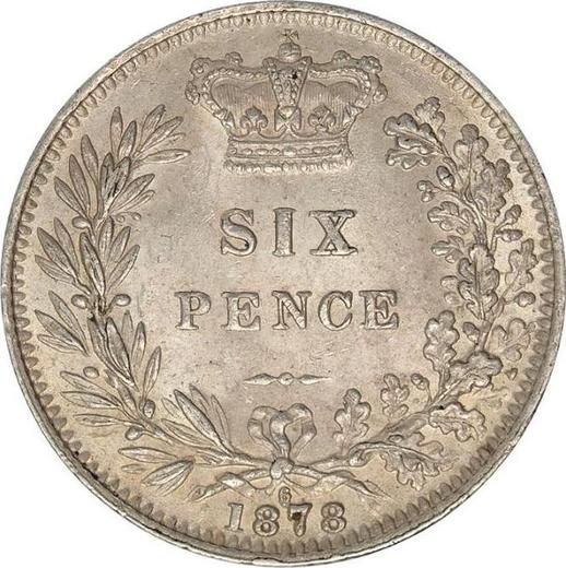 Reverse Sixpence 1878 Inscription "DRITANNIAR" - Silver Coin Value - United Kingdom, Victoria