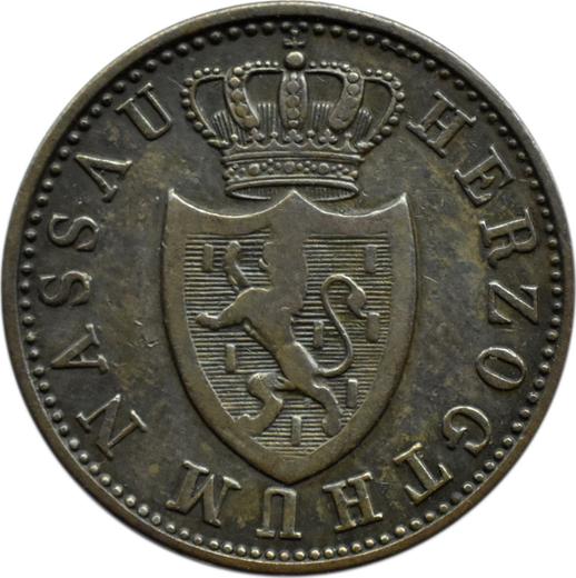 Anverso 1 Kreuzer 1838 - valor de la moneda  - Nassau, Guillermo