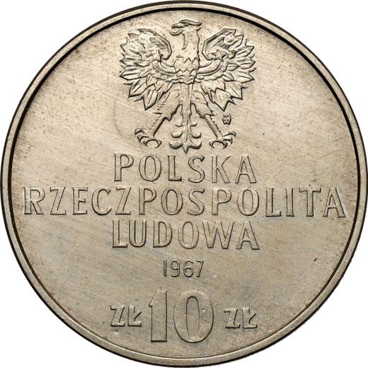 Awers monety - Próba 10 złotych 1967 MW "Generał Karol Świerczewski" Miedź-nikiel - cena monety - Polska, PRL