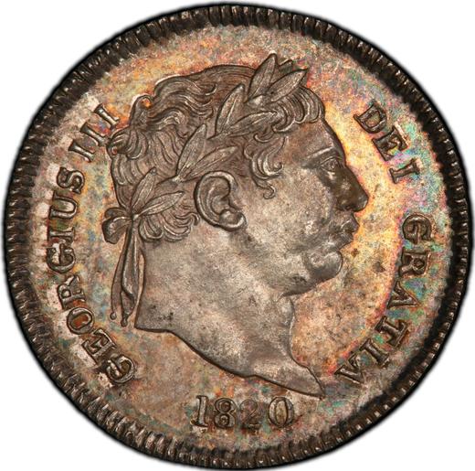 Obverse Threepence 1820 - Silver Coin Value - United Kingdom, George III