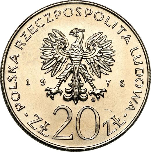 Anverso Pruebas 20 eslotis 1976 MW "30 aniversario de la fundación de la Ley Presupuestaria de la República Popular de Polonia" Níquel - valor de la moneda  - Polonia, República Popular