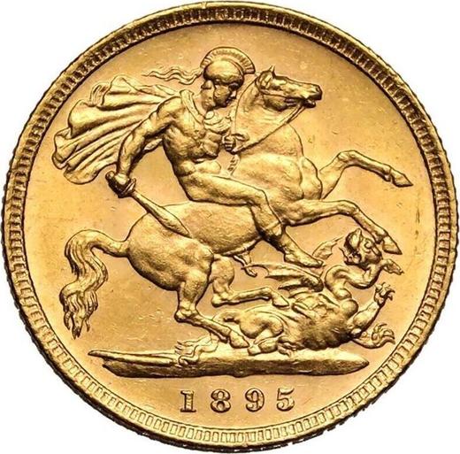Reverso 1/2 soberano 1895 TB "San Jorge" - valor de la moneda de oro - Gran Bretaña, Victoria