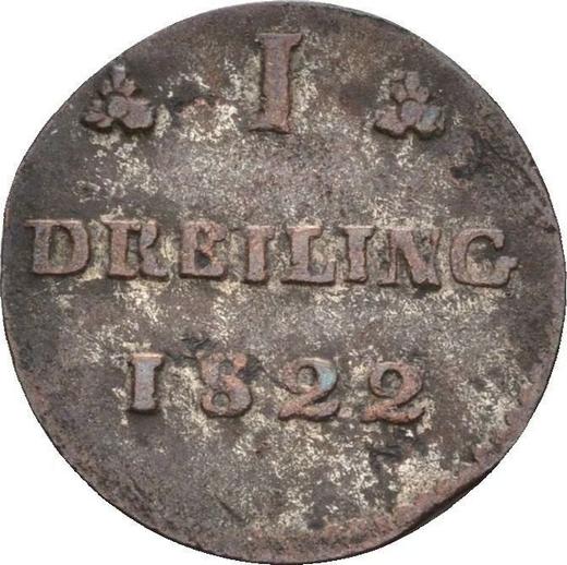 Reverse Dreiling 1822 - Silver Coin Value - Mecklenburg-Schwerin, Frederick Francis I