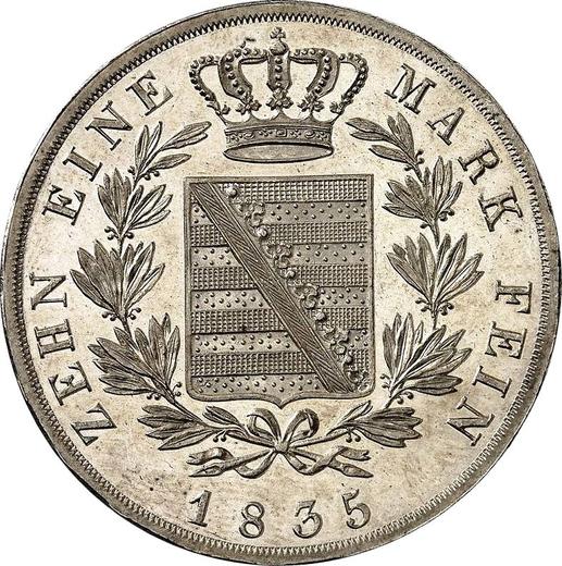Реверс монеты - Талер 1835 года - цена серебряной монеты - Саксен-Кобург-Гота, Эрнст I
