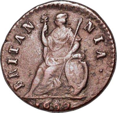 Revers 1 Farthing 1699 Datum unter der Linie - Münze Wert - Großbritannien, Wilhelm III