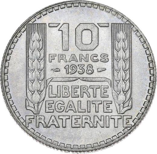 Rewers monety - 10 franków 1938 "Typ 1929-1939" - cena srebrnej monety - Francja, III Republika