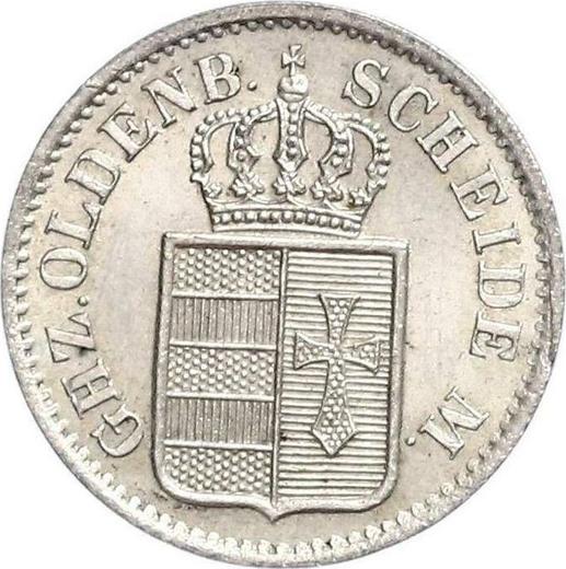 Аверс монеты - 1 гротен 1857 года B - цена серебряной монеты - Ольденбург, Николаус Фридрих Петер