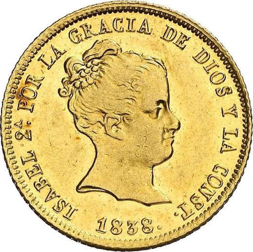 Obverse 80 Reales 1838 M CL - Gold Coin Value - Spain, Isabella II