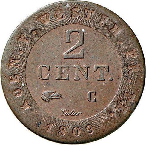 Reverse 2 Centimes 1809 C -  Coin Value - Westphalia, Jérôme Napoléon
