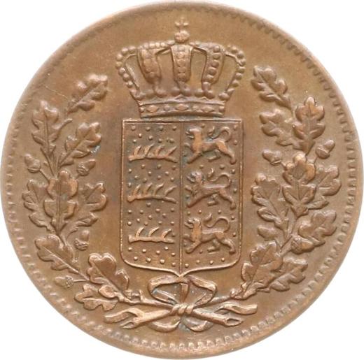 Anverso Medio kreuzer 1855 "Tipo 1840-1856" - valor de la moneda  - Wurtemberg, Guillermo I