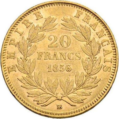 Reverse 20 Francs 1856 BB "Type 1853-1860" - Gold Coin Value - France, Napoleon III