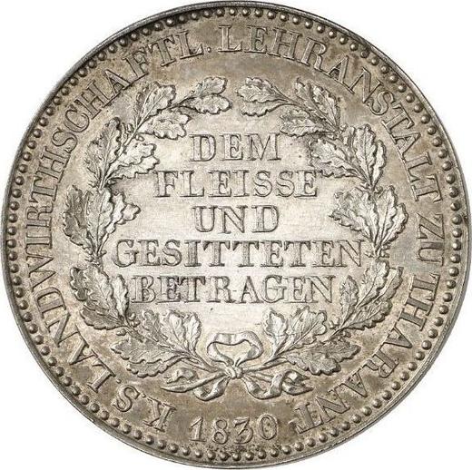 Reverse Thaler 1830 "Hard Work Award" "LANDWIRTSCHAFTL" - Silver Coin Value - Saxony-Albertine, Anthony
