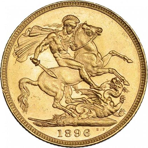 Rewers monety - 1 suweren 1896 M "Zasłonięta głowa" - cena złotej monety - Australia, Wiktoria