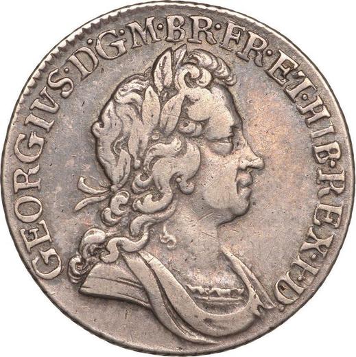 Obverse Shilling 1724 "Second draped bust" Roses and Plumes in angles - Silver Coin Value - United Kingdom, George I
