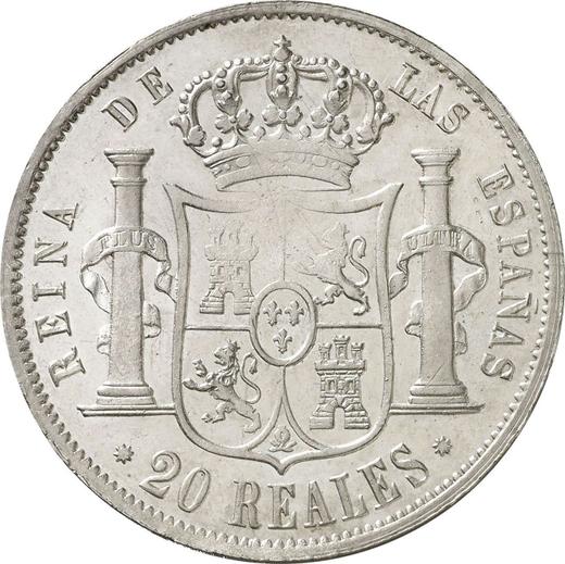 Reverse 20 Reales 1852 8-pointed star - Silver Coin Value - Spain, Isabella II